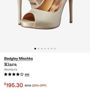 Badgley Mischka Kiara Satin Peep-Toe Heels - Cream